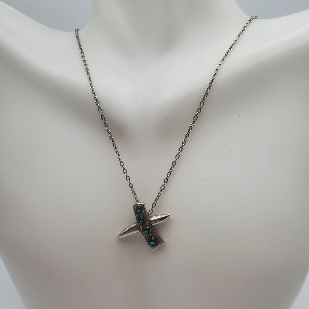 Emerald glass x high fashion necklace‎ everyday wear jewelry